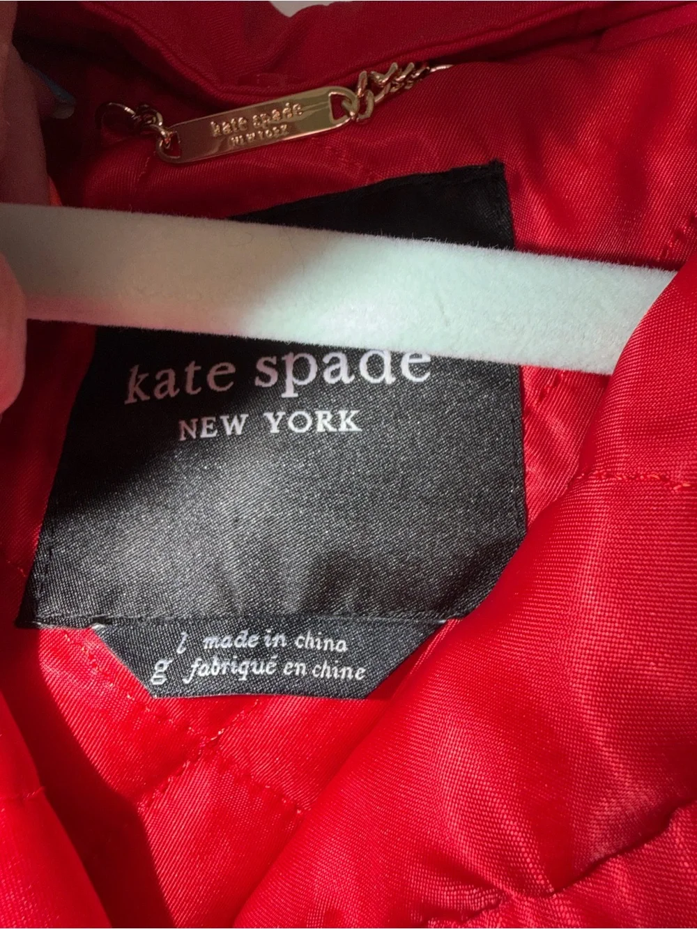 kate spade Bright Red Hooded Coat